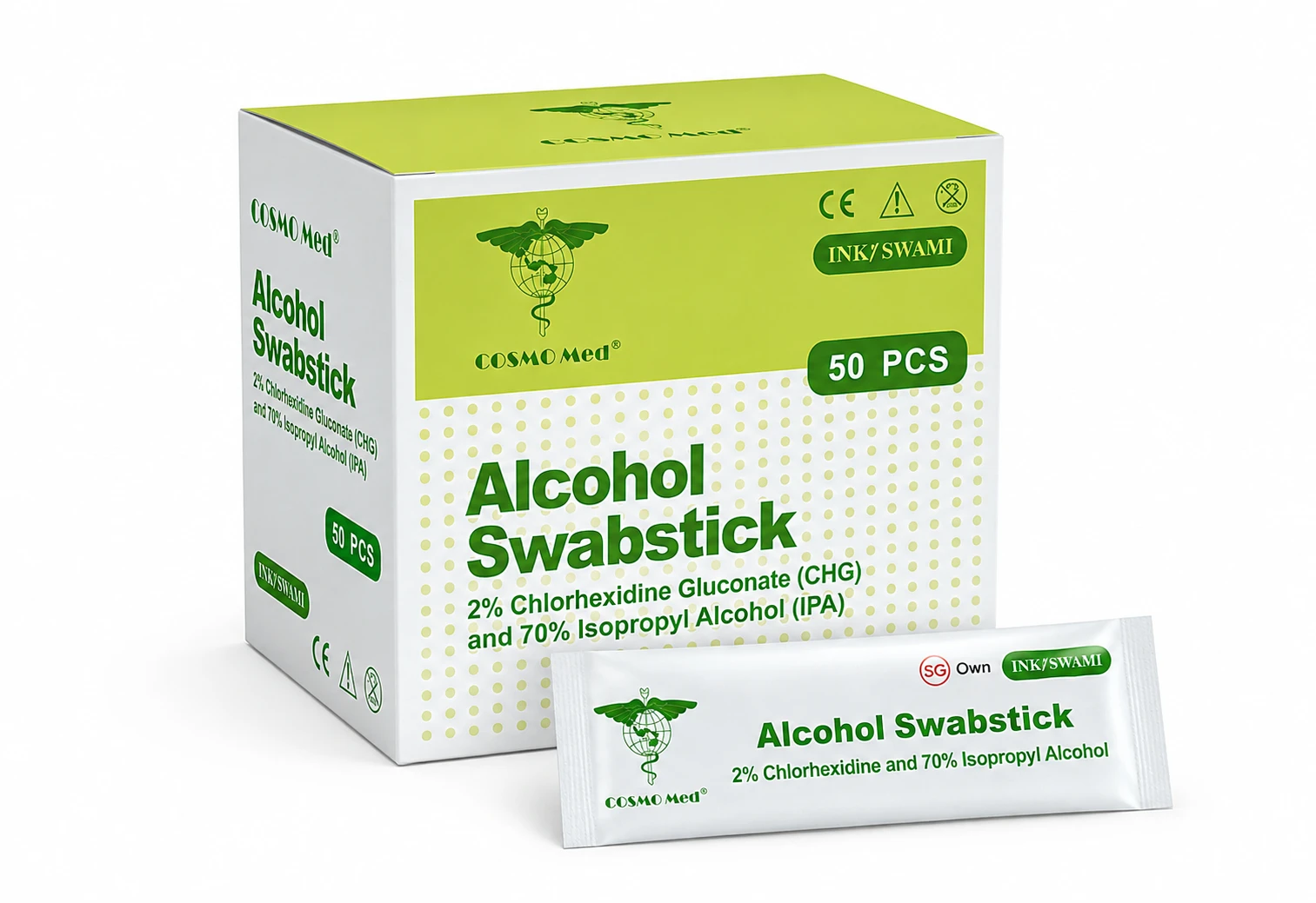Alcohol Swabstick with 2% Chlorhexidine & 70% Isopropyl