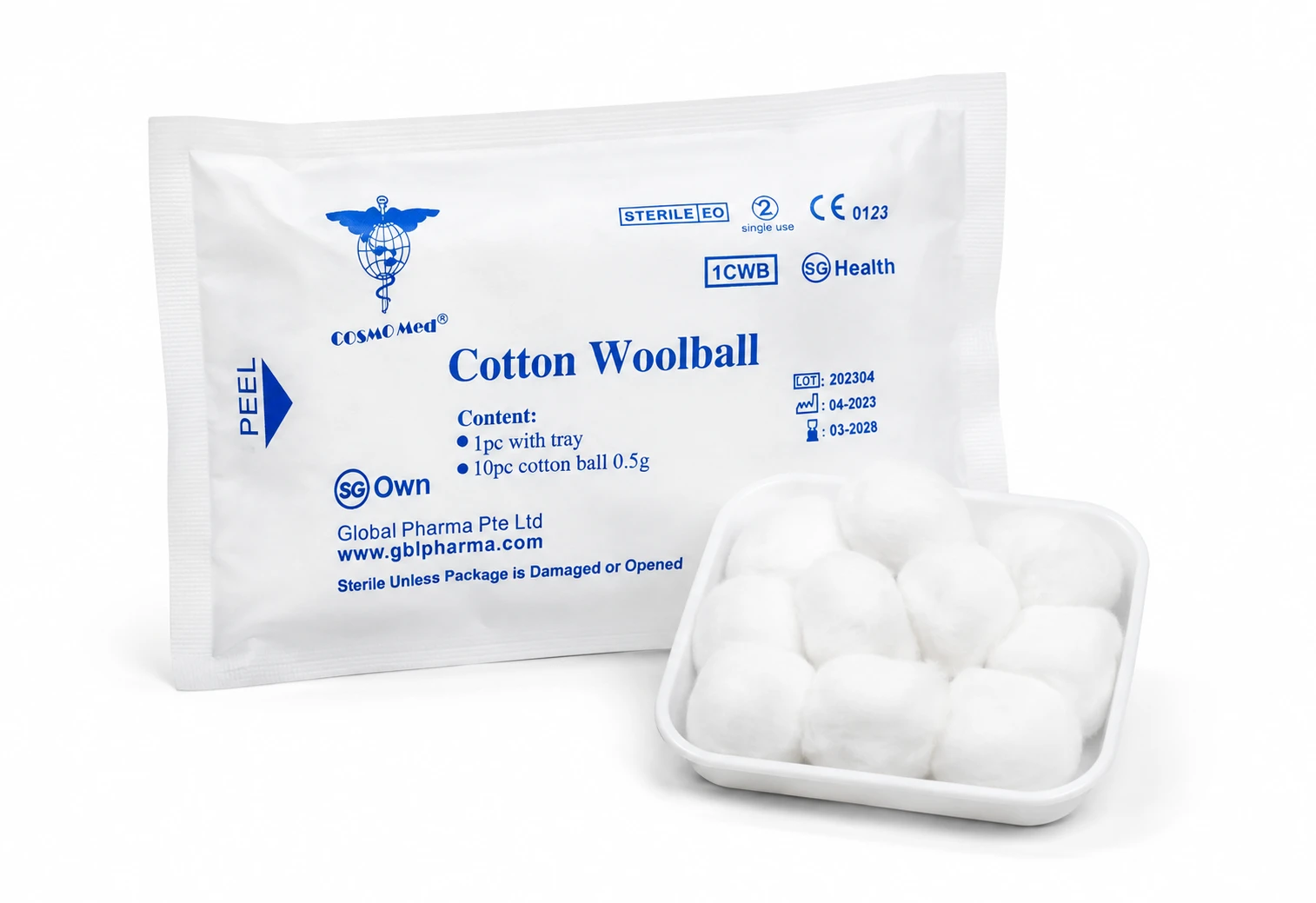 Cotton Wool ball (10pcs/pack) comes with tray